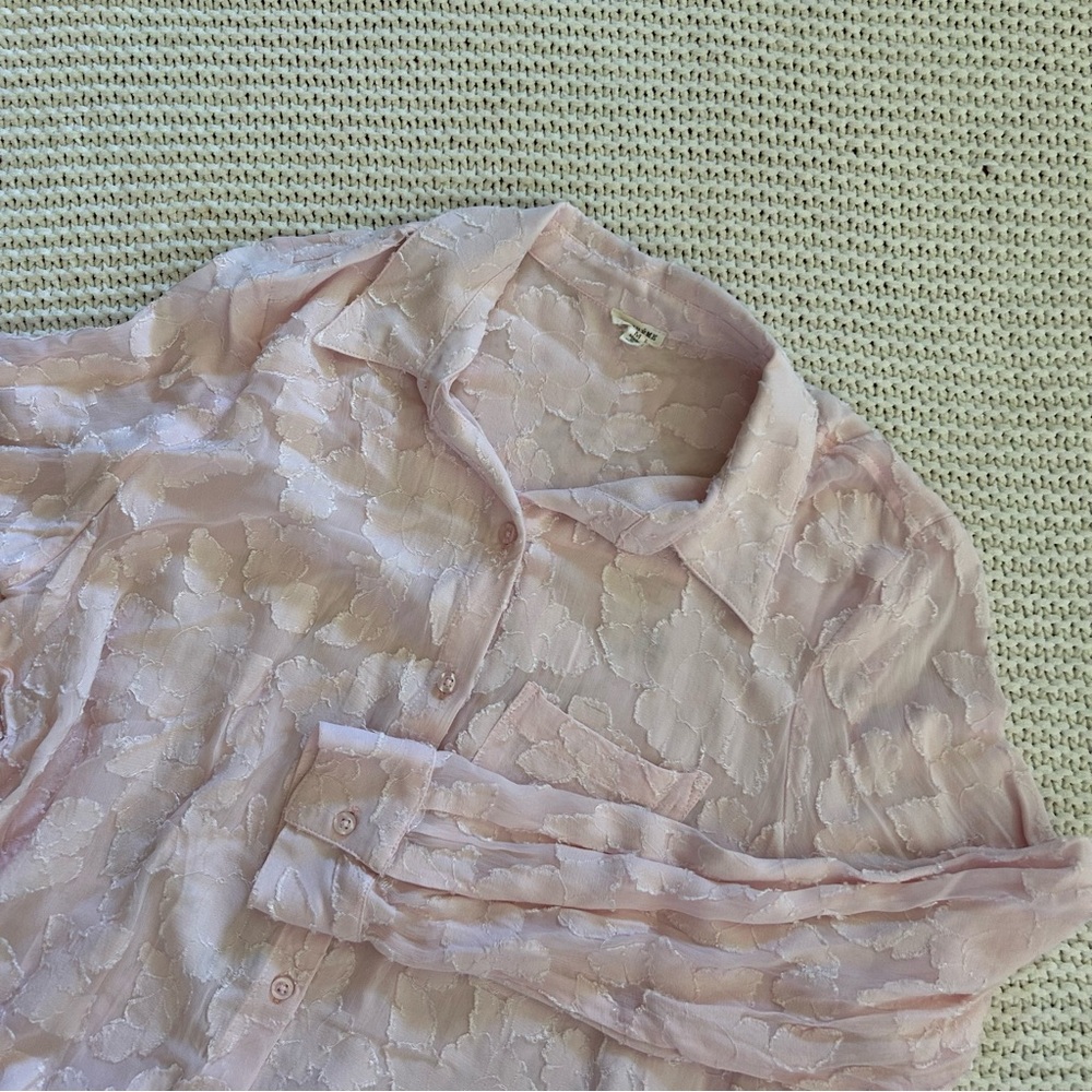 En Creme Sheer Floral Blouse